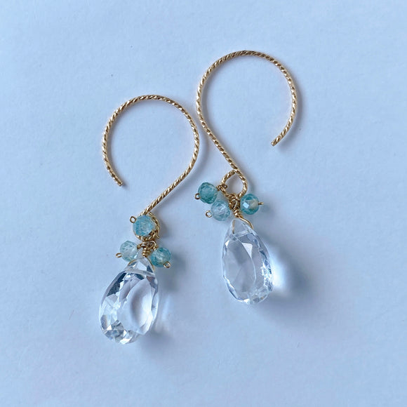crystal and blue zircon earrings 