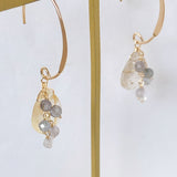 golden rutilated quartz and spinel earrings 