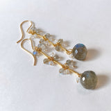 High quality labradorite and rainbow moonstone earrings