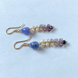 Hackmanite and spinel earrings☆Purple