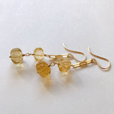 citrine double earrings