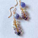 Hackmanite and spinel earrings☆Purple