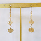 citrine double earrings