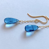 Simple London blue topaz earrings