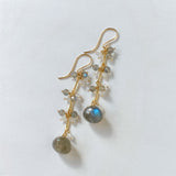 High quality labradorite and rainbow moonstone earrings