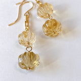 citrine double earrings