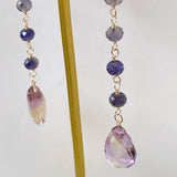 Ametrine and iolite station earrings 