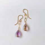 ametrine diamond chain earrings