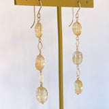 citrine long earrings