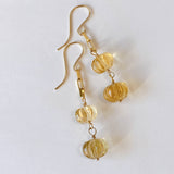 citrine double earrings