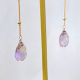 Ametrine long stud chain earrings