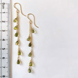 green tourmaline long earrings