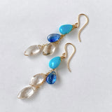 Sleeping Beauty Turquoise, Kyanite and Topaz Earrings