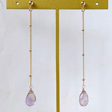 Ametrine long stud chain earrings