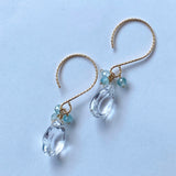 crystal and blue zircon earrings 