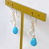 Sleeping Beauty Turquoise and Ceylon Moonstone Earrings