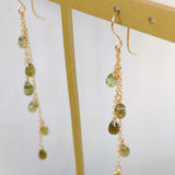 green tourmaline long earrings