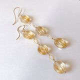 citrine long earrings