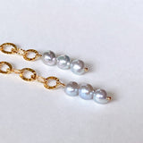 Silver gray color baby pearl chain earrings 