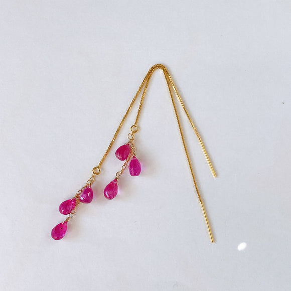 impregnated ruby ​​american earrings