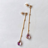 Ametrine long stud chain earrings