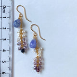 Hackmanite and spinel earrings☆Purple