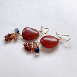 Andesine, spinel and iolite earrings