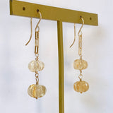 citrine double earrings