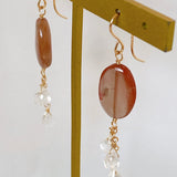 Andesine and rainbow moonstone earrings