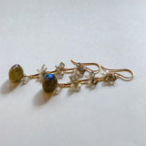 High quality labradorite and rainbow moonstone earrings