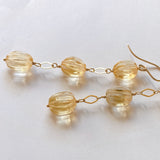 citrine long earrings