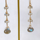 High quality labradorite and rainbow moonstone earrings