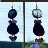 Andesine and spinel double earrings