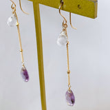 ametrine and crystal earrings 