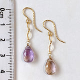 ametrine diamond chain earrings