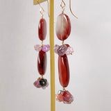 Andesine and spinel double earrings