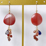 Andesine, spinel and iolite earrings