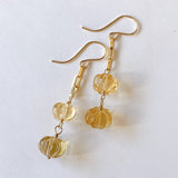 citrine double earrings