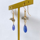 tanzanite and labradorite earrings