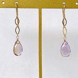 ametrine diamond chain earrings