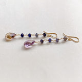 Ametrine and iolite station earrings 