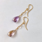 ametrine diamond chain earrings