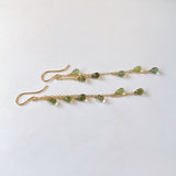 green tourmaline long earrings