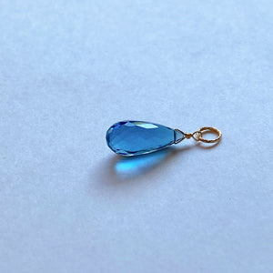 Large London blue topaz pendant top