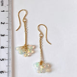 opal pompon earrings