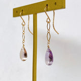 ametrine diamond chain earrings