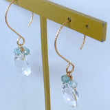 crystal and blue zircon earrings 