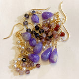 Hackmanite and spinel earrings☆Purple