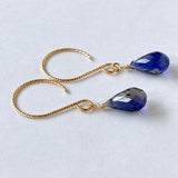 Large iolite single earrings