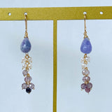 Hackmanite and spinel earrings☆Purple